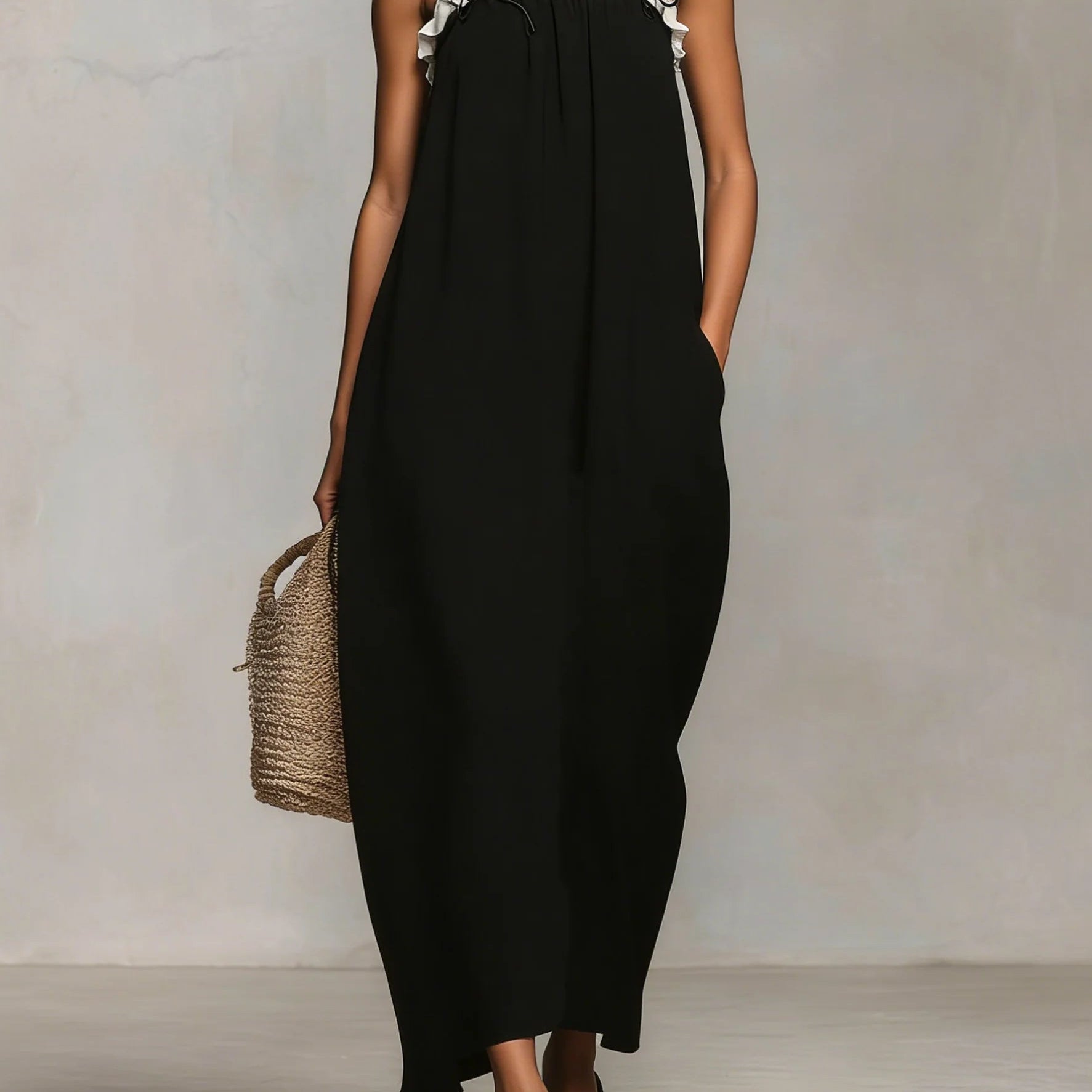 Mirelle™ | Vestido Maxi con Bloques de Color y Tirantes Espagueti
