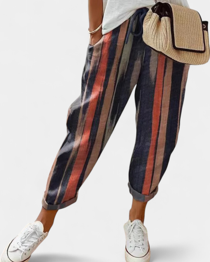Mely Pantalones de Lino de Corte Relajado y Estilo Atemporal