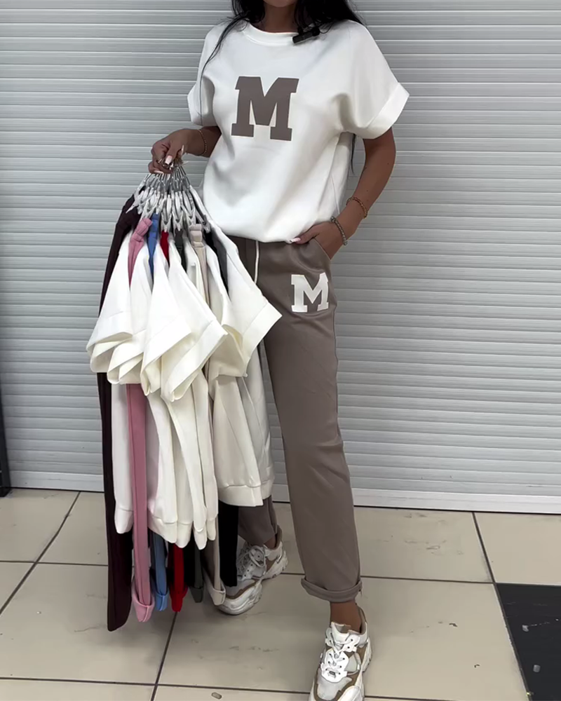 Conjunto de Ropa Casual Impresa para Mujeres
