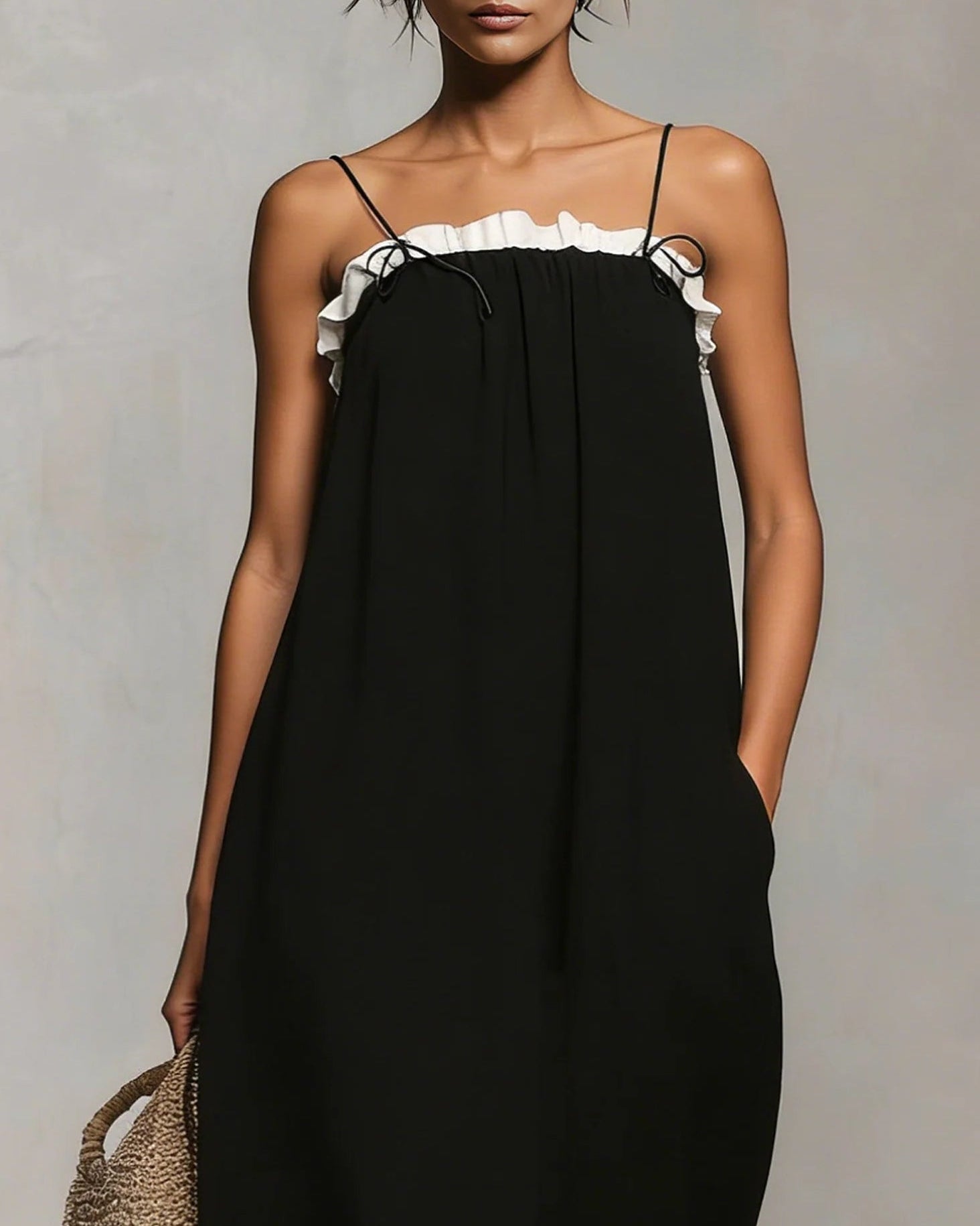 Mirelle™ | Vestido Maxi con Bloques de Color y Tirantes Espagueti