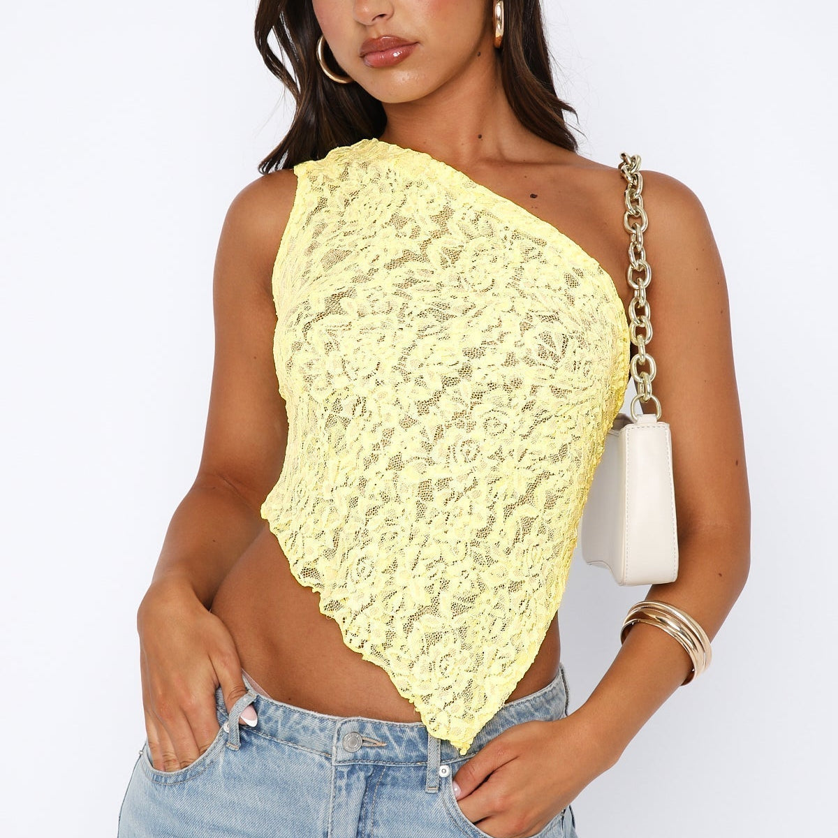 SYBIL – TOP DE TIRANTES DE ENCAJE DE VERANO PARA MUJERES