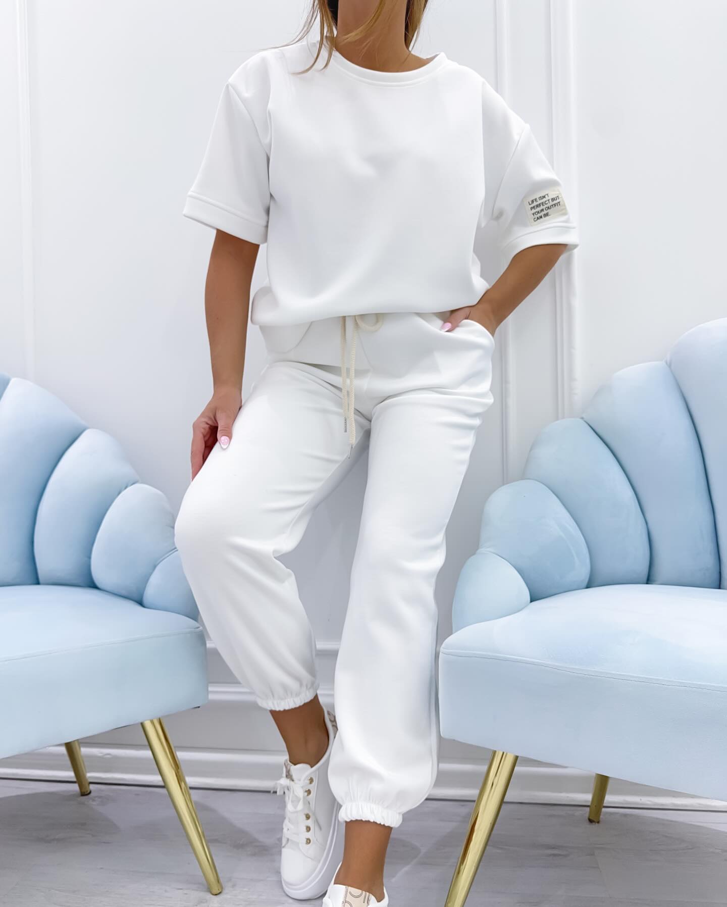 Conjunto Casual para Damas: Top Sólido y Pantalones
