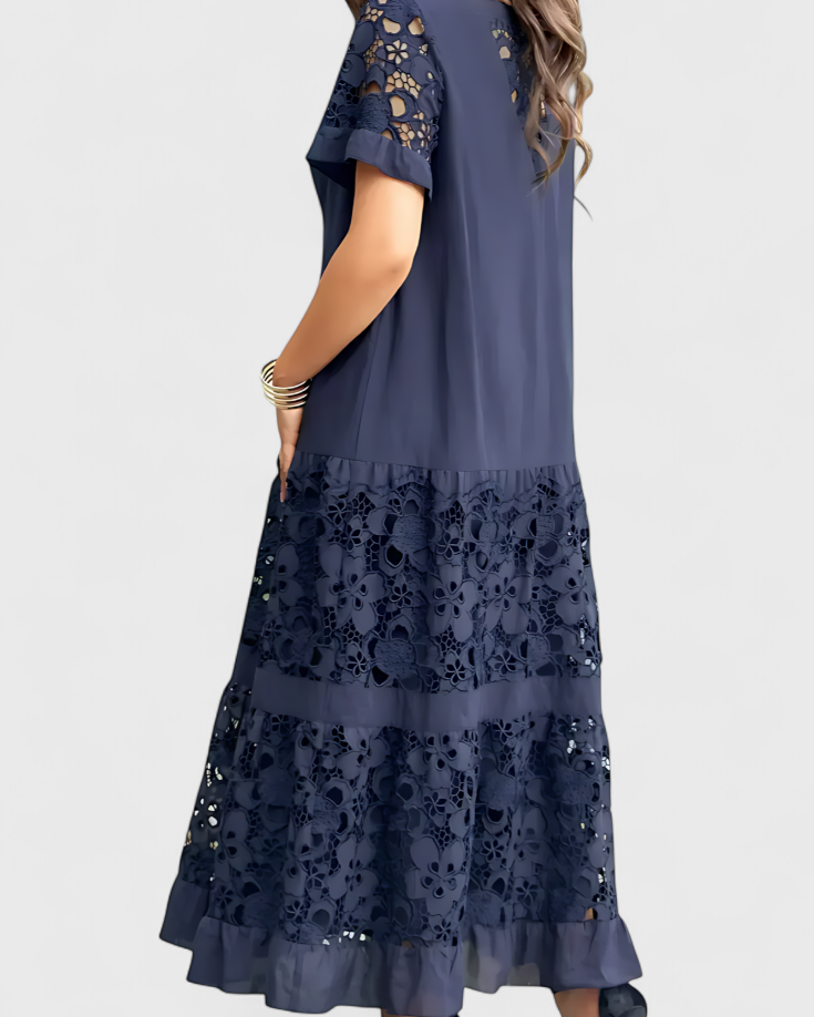 Marquise Vestido Midi Cubridor con Drapeado Favorecedor