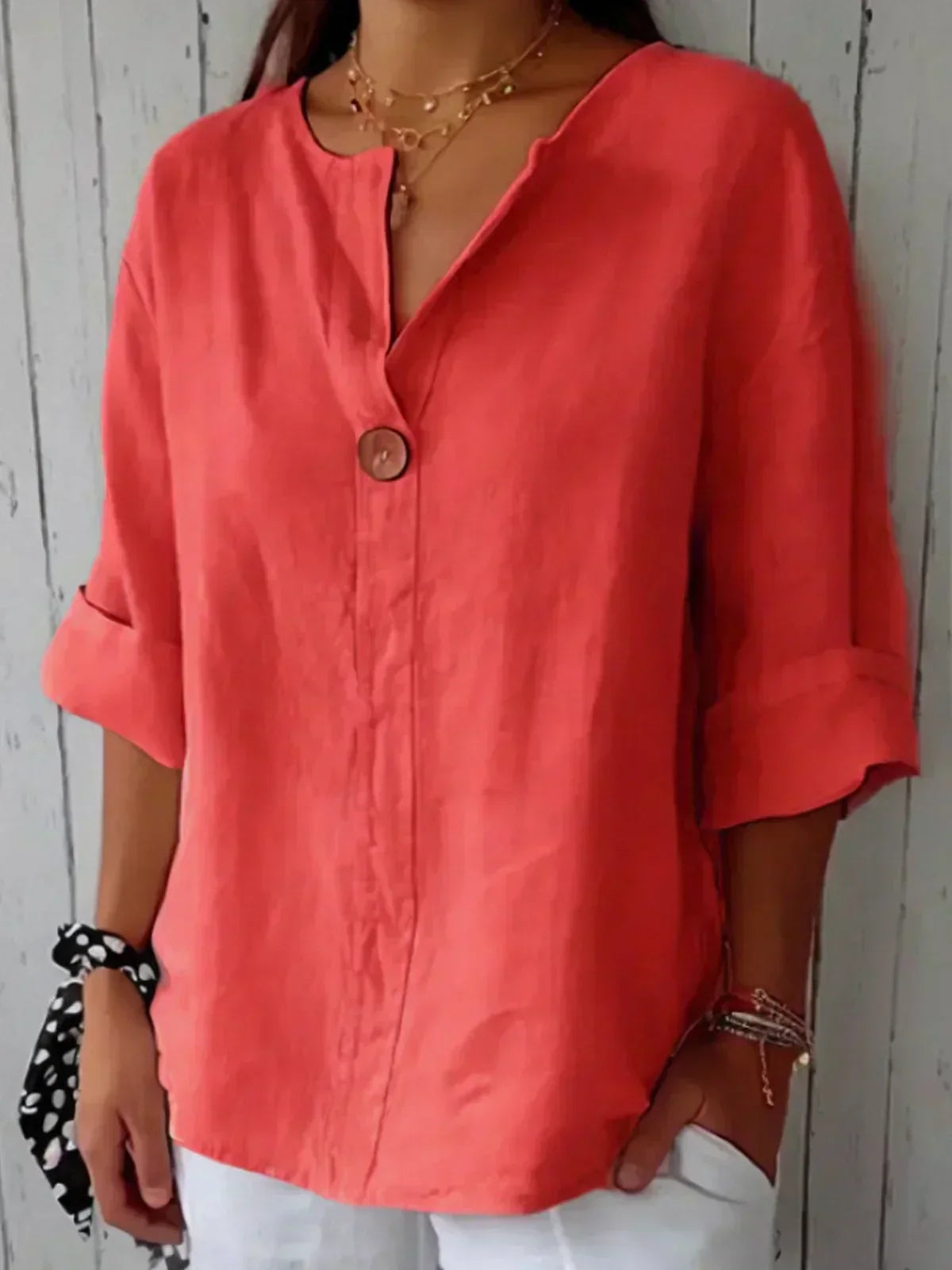 Aria | Blusa Casual de Manga Corta con Escote en V