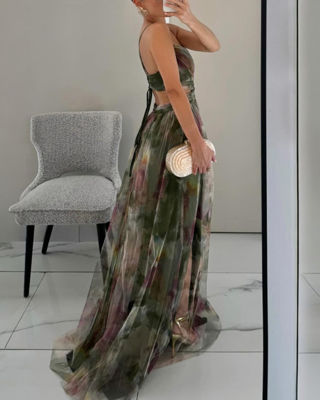 Giselle - Encantador vestido maxi con estampado floral