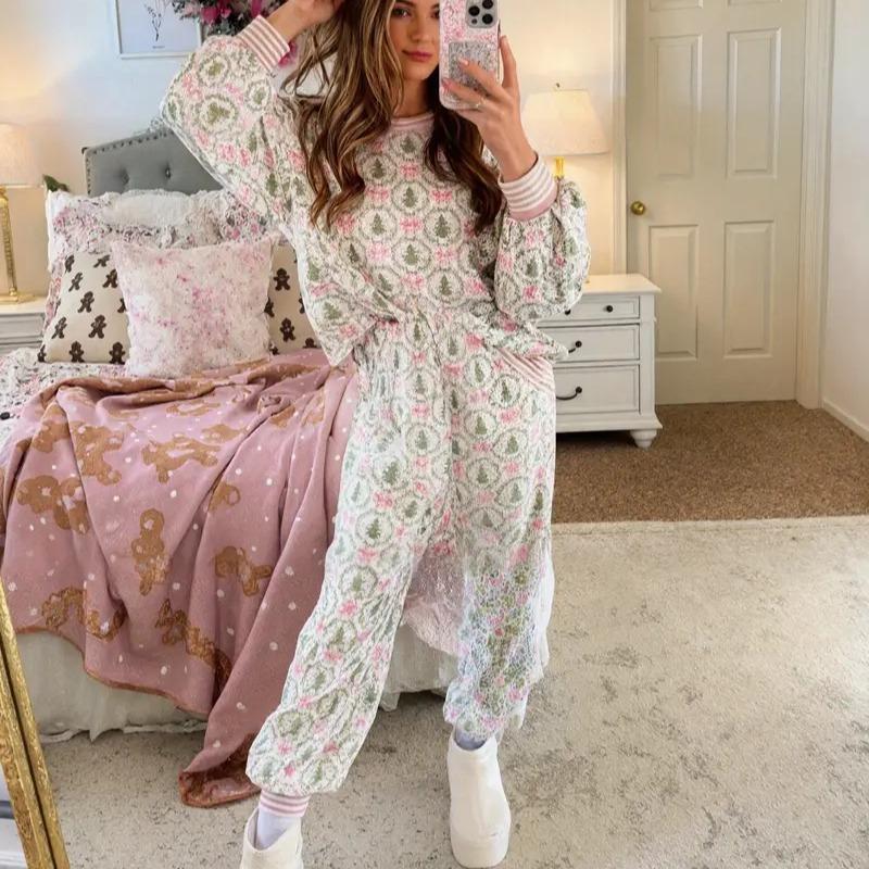 Aubrey™ - Conjunto de loungewear navideño suave y cómodo