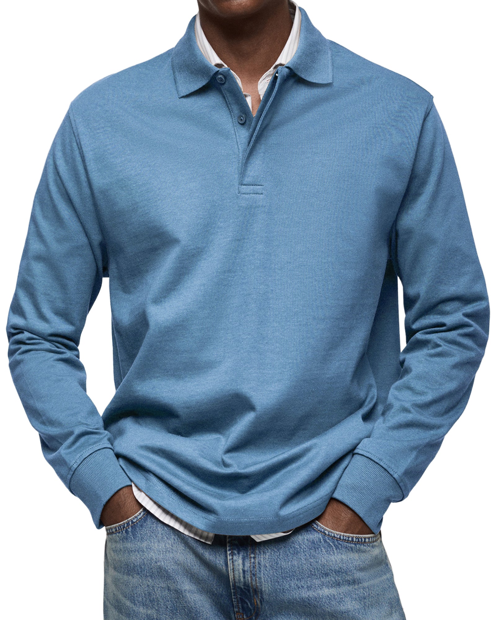 ALJUR - POLO CASUAL DE MANGA LARGA