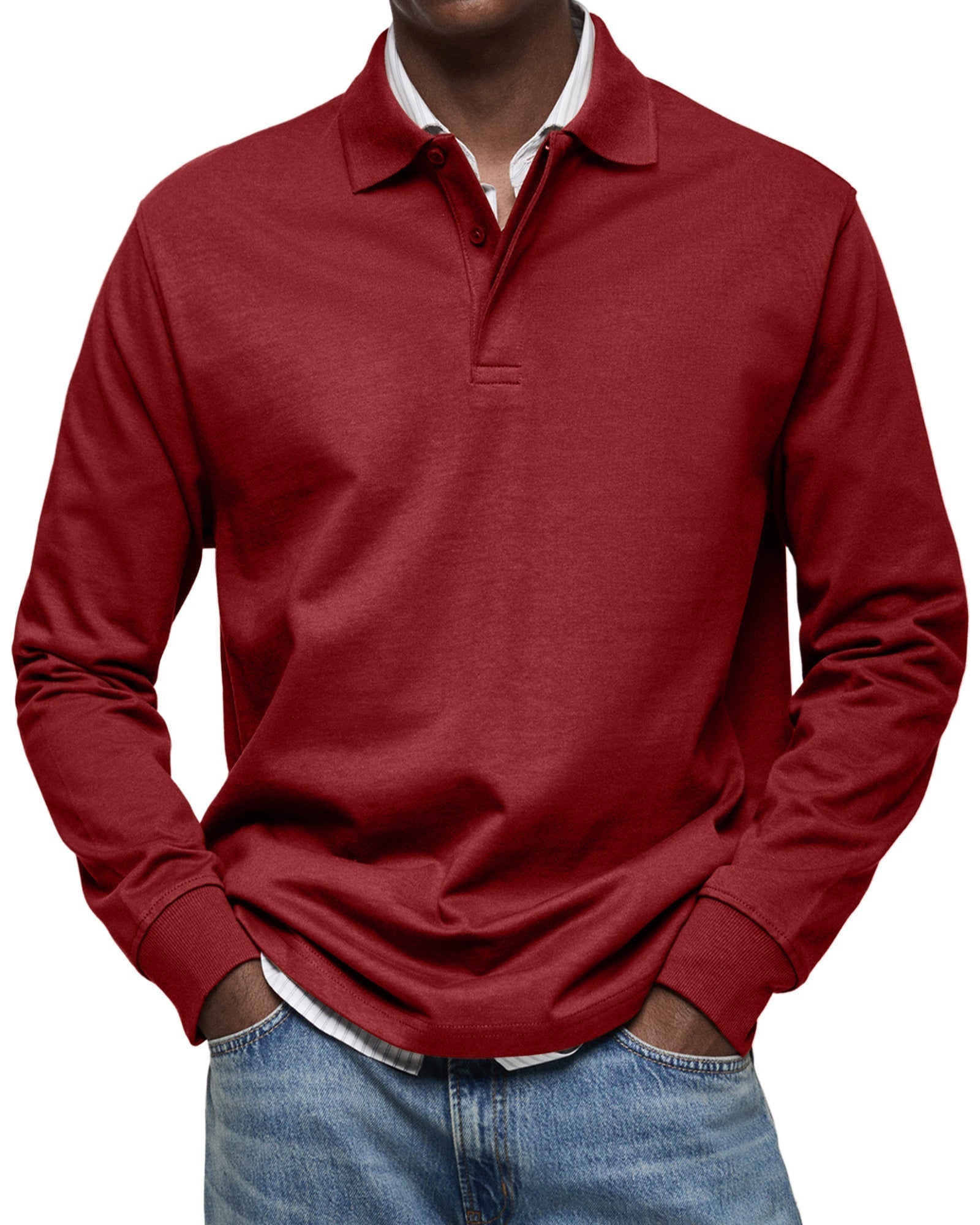 ALJUR - POLO CASUAL DE MANGA LARGA