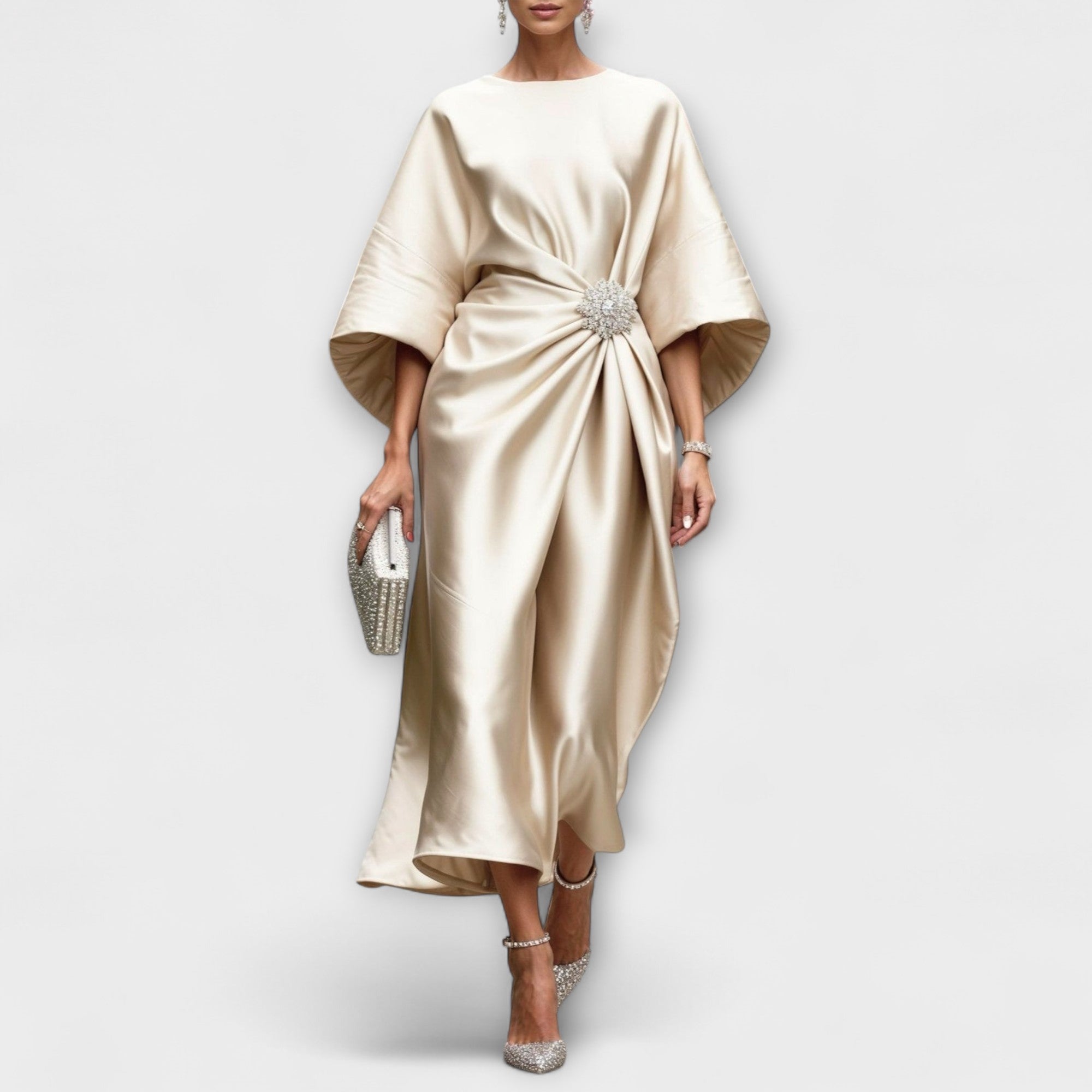 Túnica Maxi Satinada Luxe Shimmer