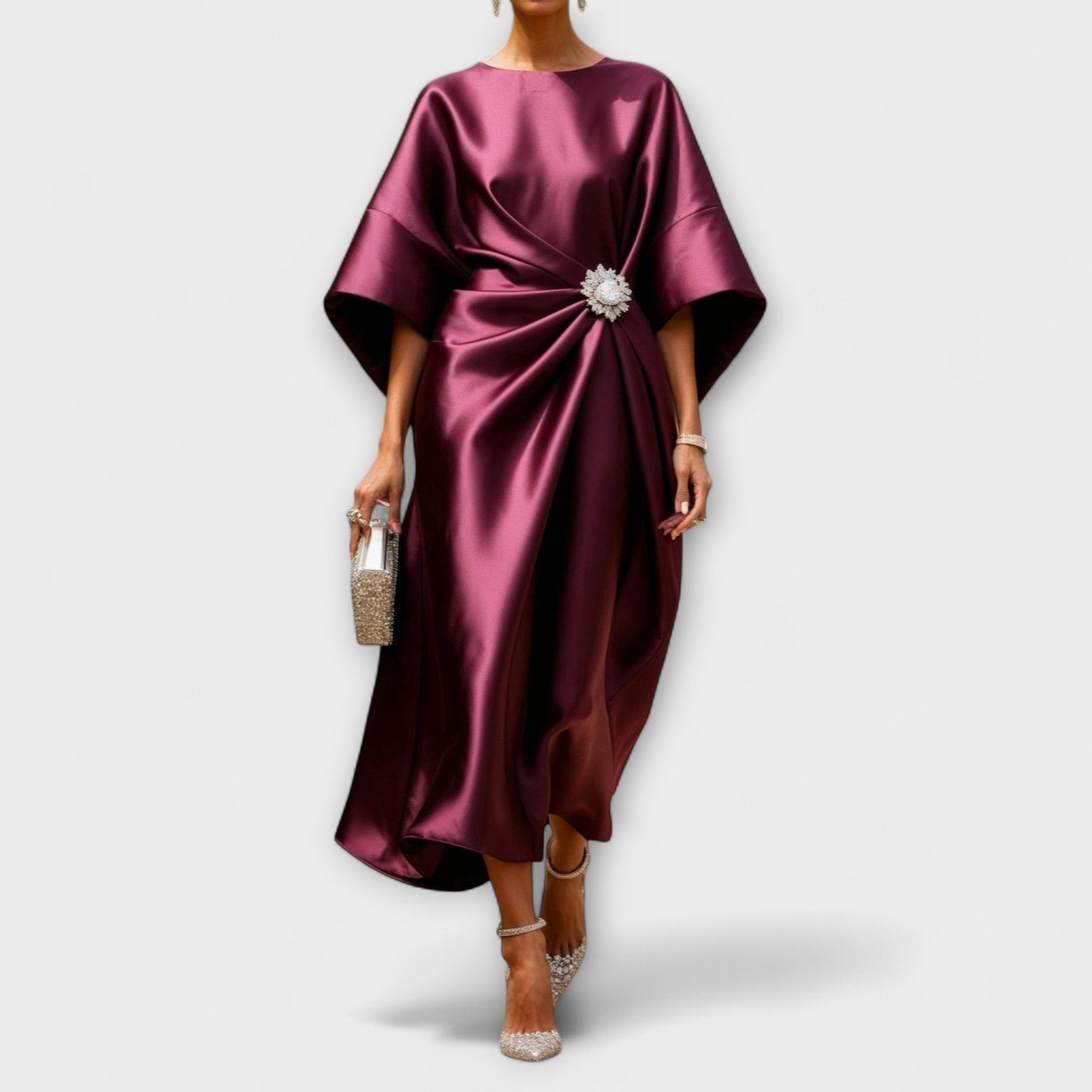 Túnica Maxi Satinada Luxe Shimmer