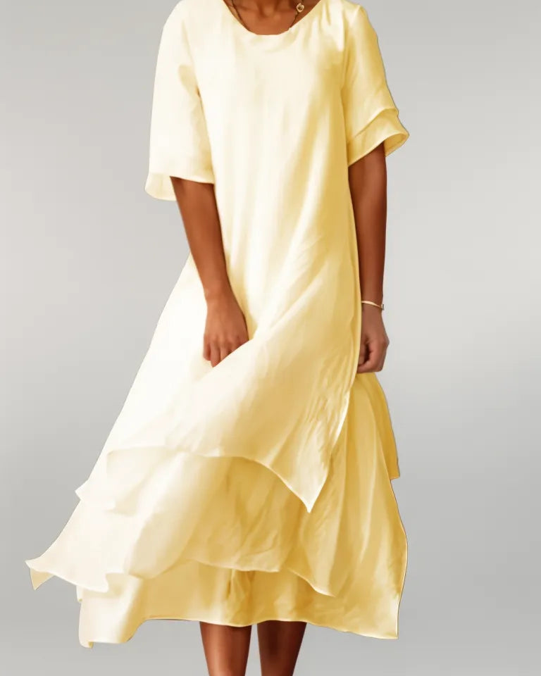 Eloise | Vestido Midi Capas Elegante