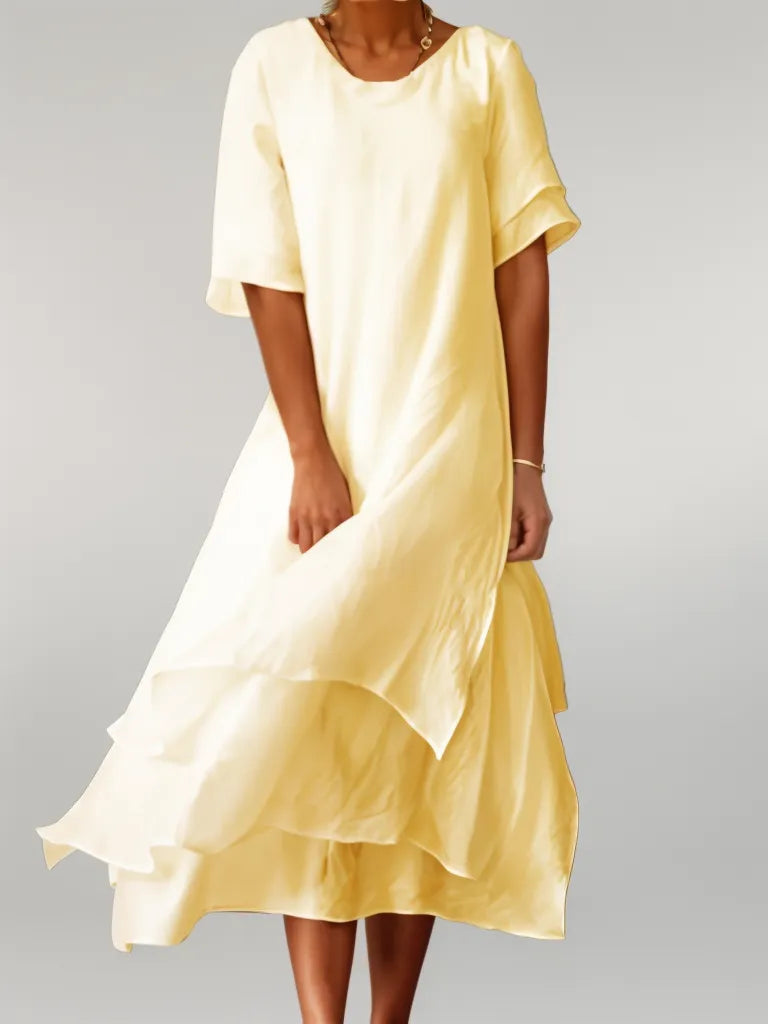 Eloise | Vestido Midi Capas Elegante