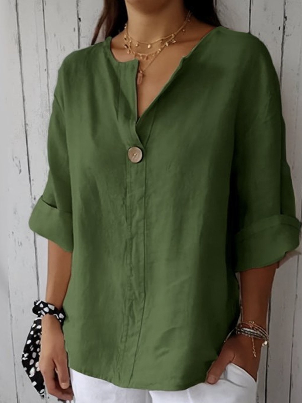 Aria | Blusa Casual de Manga Corta con Escote en V