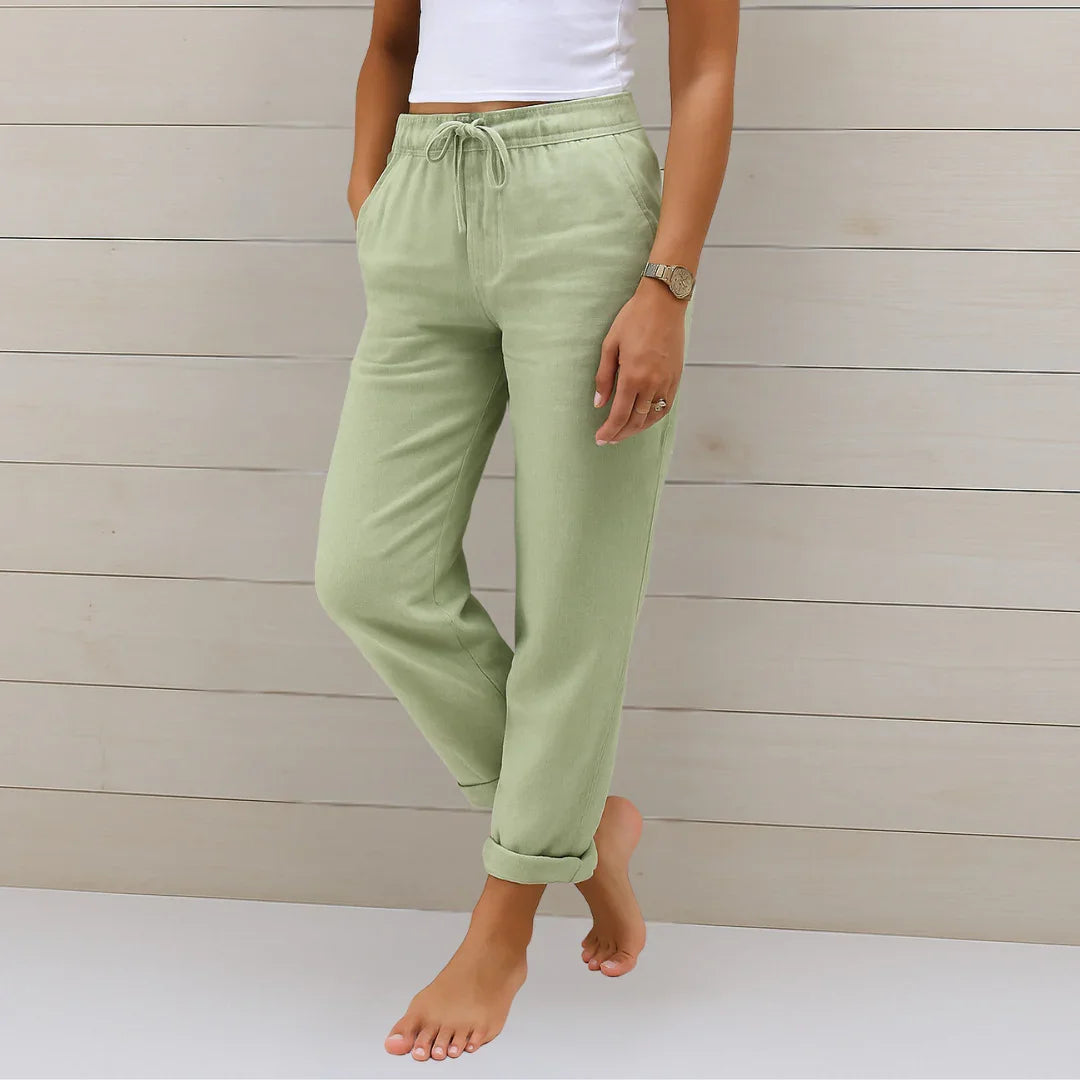 ELORA | PANTALONES DE LINO TRANSPIRABLE DE PRIMERA CALIDAD