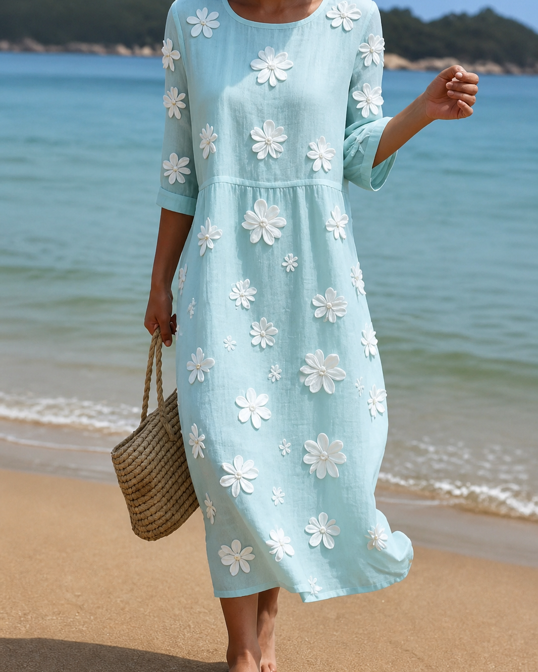 Vestido casual de mujer con estampado floral