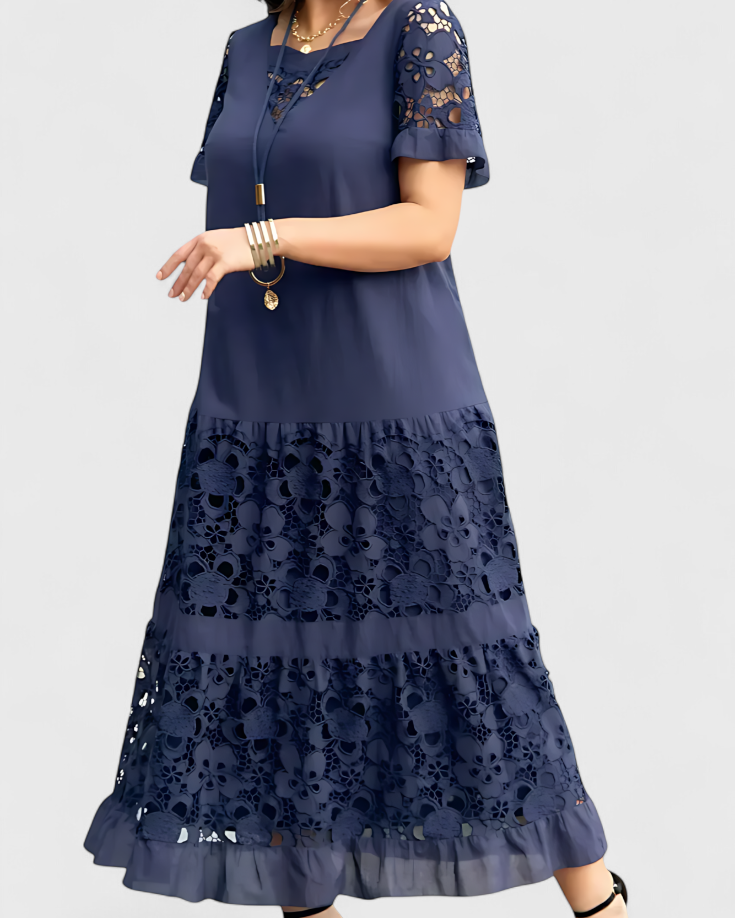 Marquise Vestido Midi Cubridor con Drapeado Favorecedor