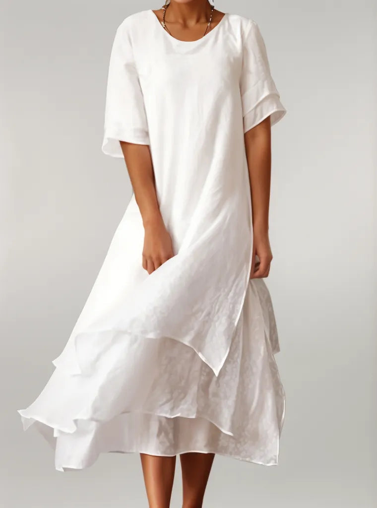Eloise | Vestido Midi Capas Elegante