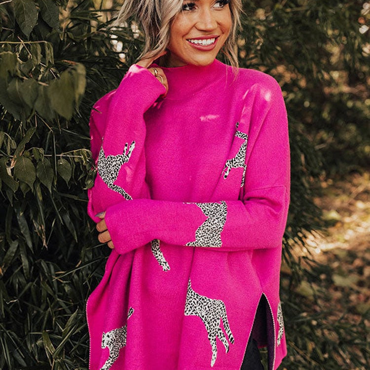 VIDA – TOP CASUAL VINTAGE CON ESTAMPADO DE TIGRE Y LEOPARDO