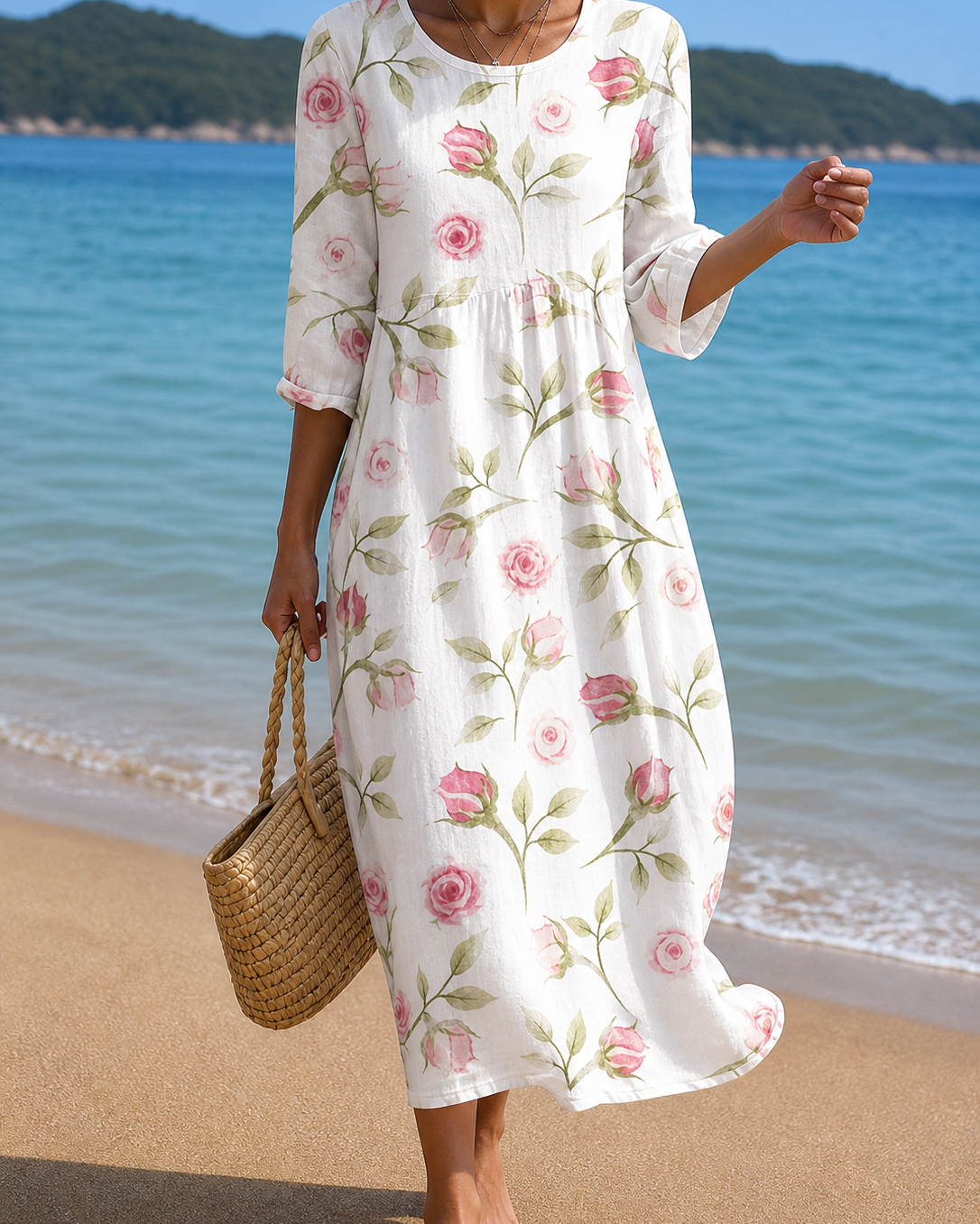 Vestido casual de mujer con estampado floral