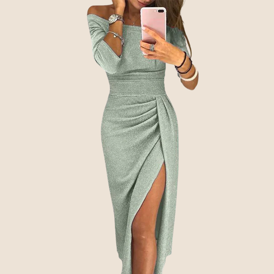 Lylah - Vestido Maxi con Cuello Halter Draped
