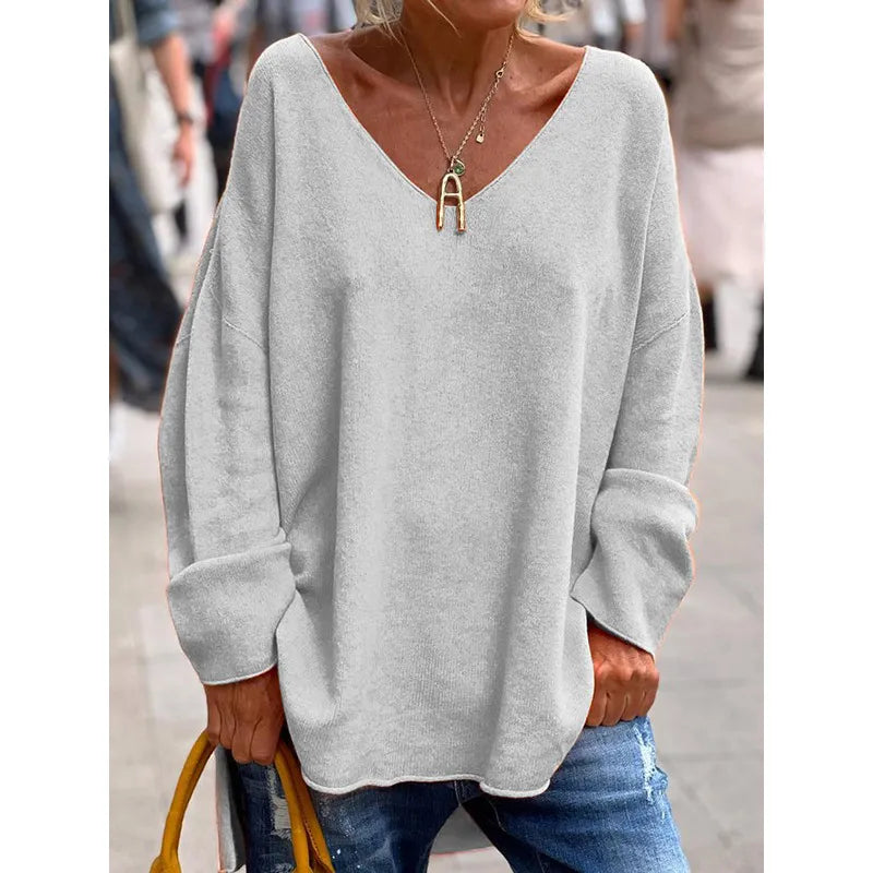 NORA - BLUSA CASUAL CHIC CON ESCOTE EN V