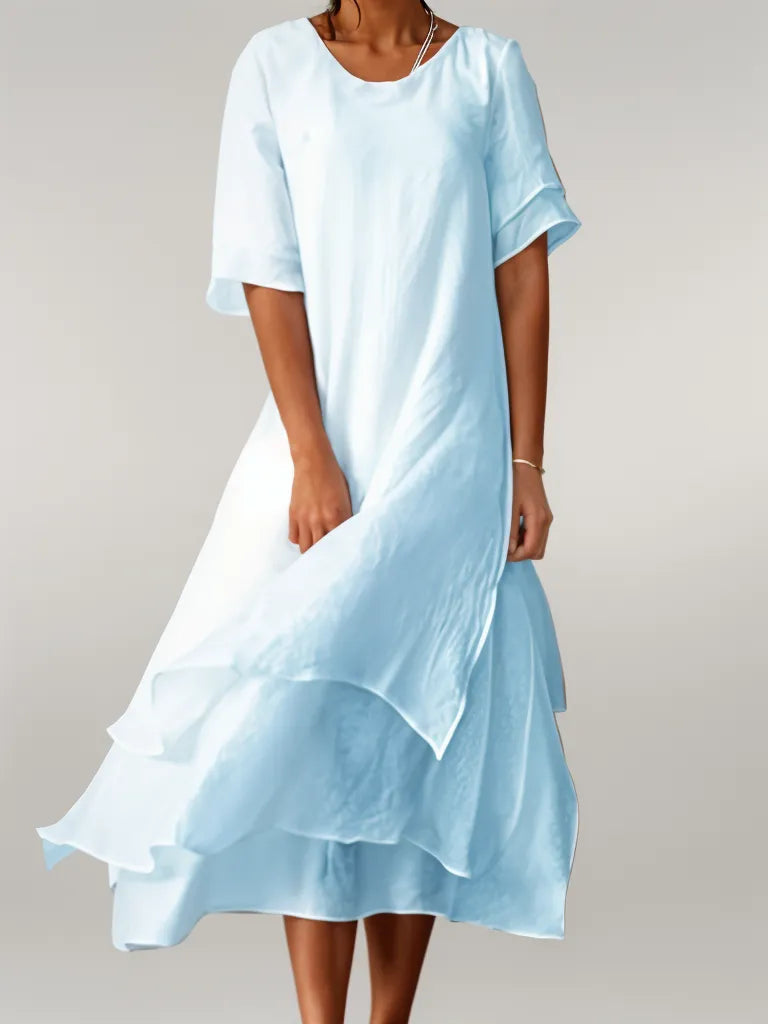 Eloise | Vestido Midi Capas Elegante