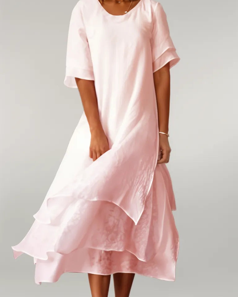 Eloise | Vestido Midi Capas Elegante