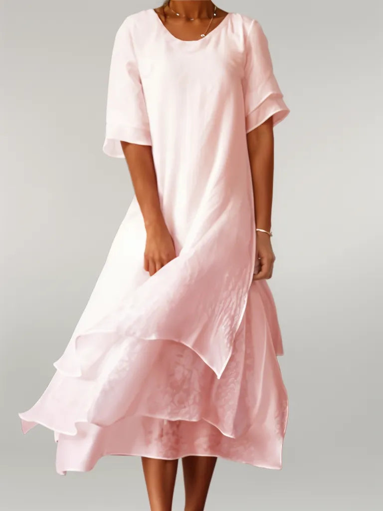 Eloise | Vestido Midi Capas Elegante