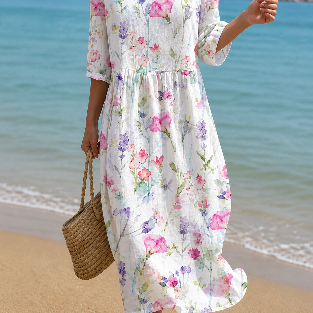 Vestido casual de mujer con estampado floral