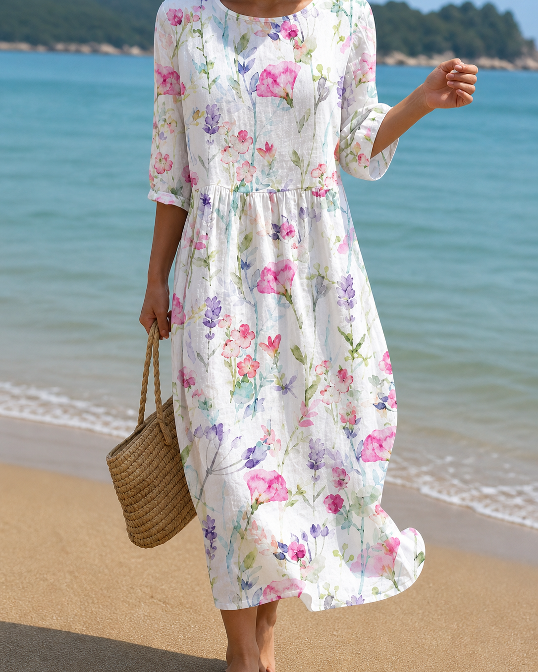 Vestido casual de mujer con estampado floral