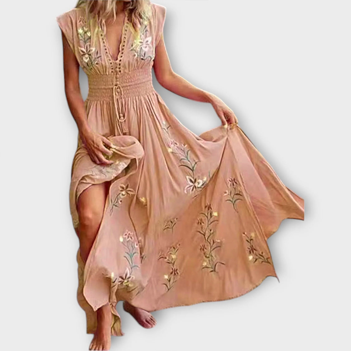 Felizia – Vestido Boho con Bordado Encantador