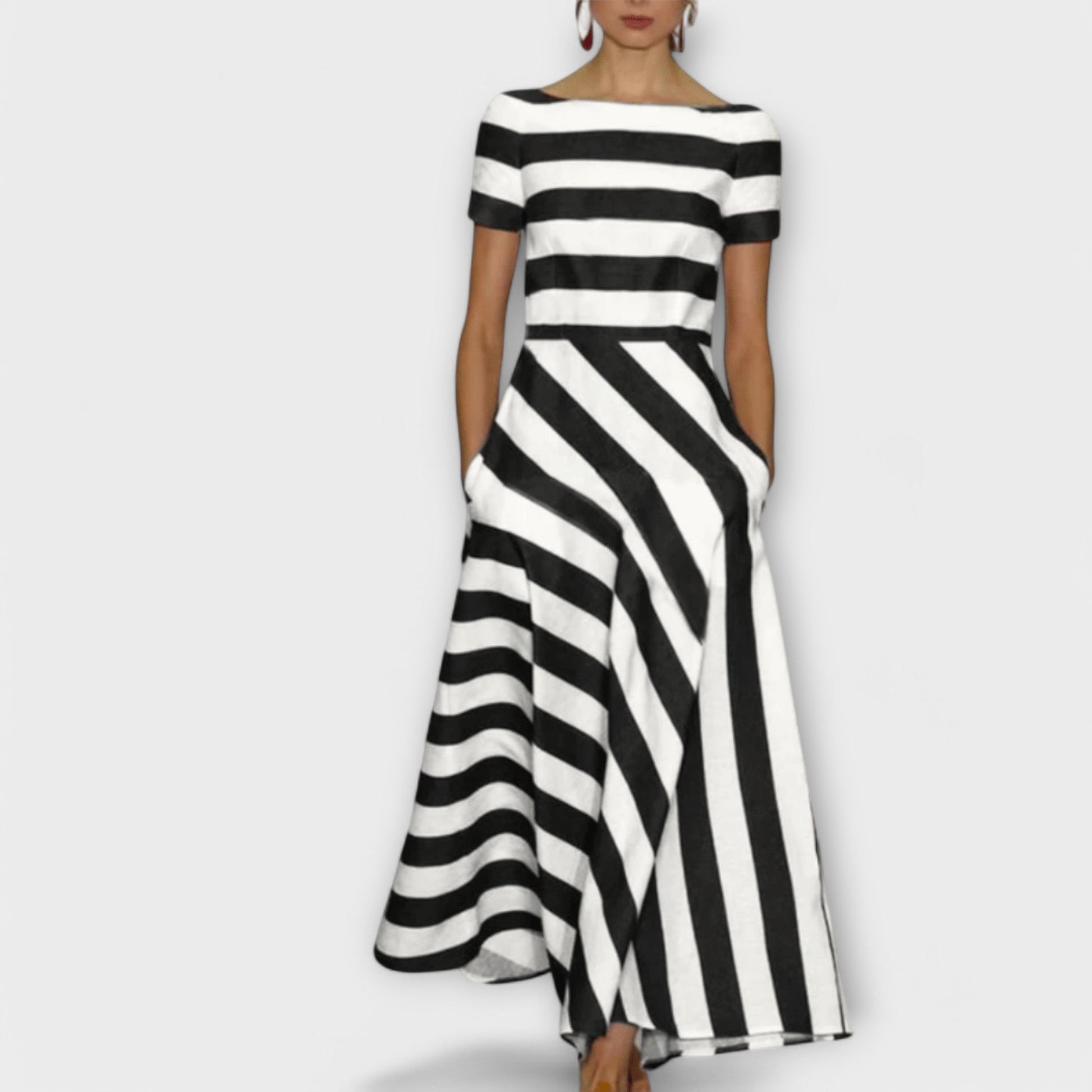 Janell - Vestido Maxi Rayado