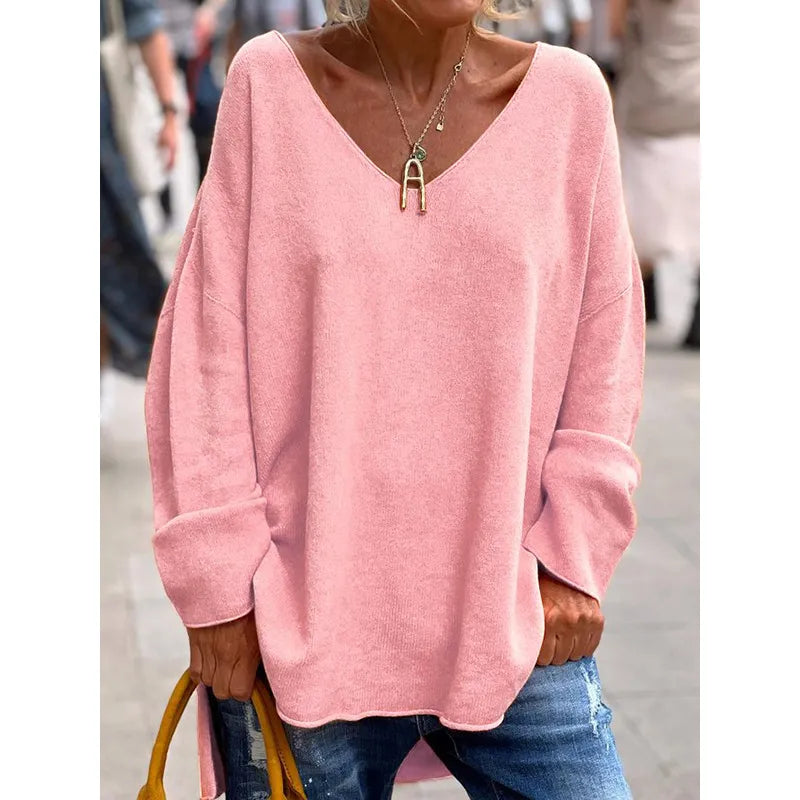 NORA - BLUSA CASUAL CHIC CON ESCOTE EN V