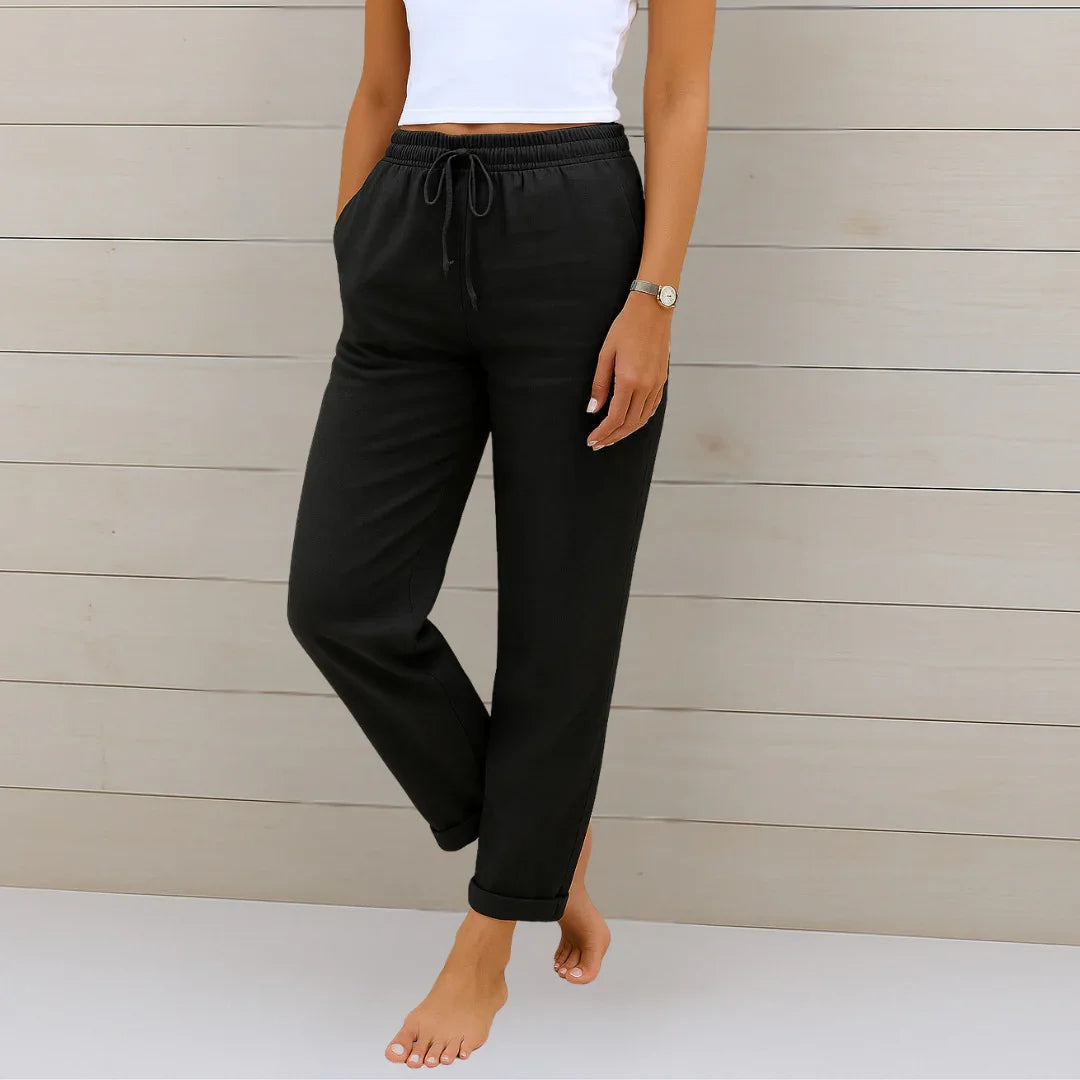 ELORA | PANTALONES DE LINO TRANSPIRABLE DE PRIMERA CALIDAD