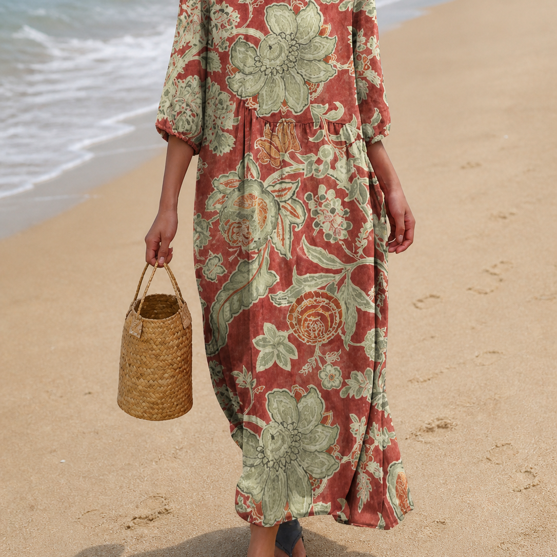 Vestido casual de mujer con estampado floral