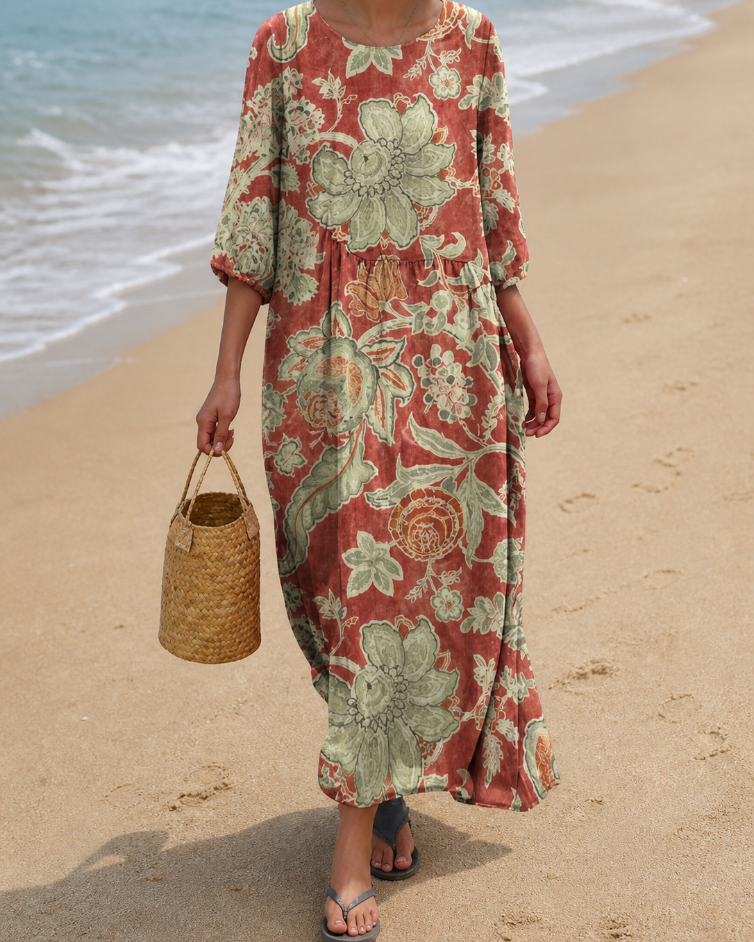 Vestido casual de mujer con estampado floral