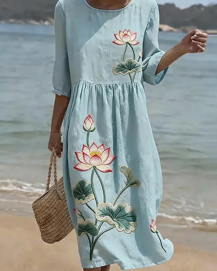 Vestido casual de mujer con estampado floral