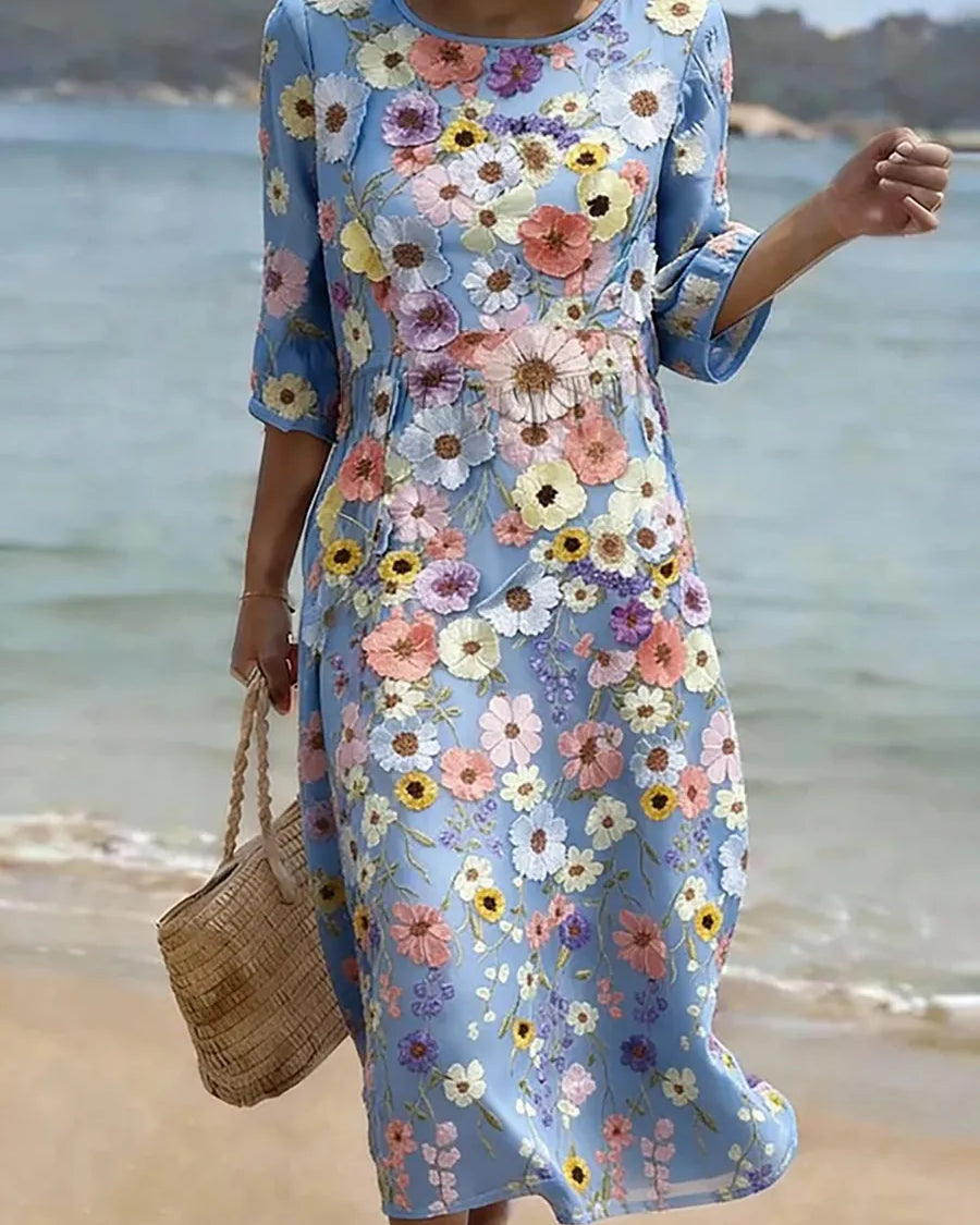 Vestido casual de mujer con estampado floral