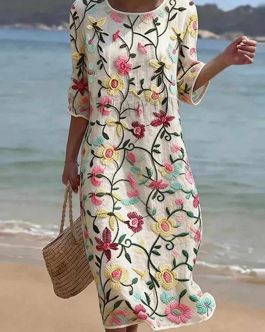 Vestido casual de mujer con estampado floral