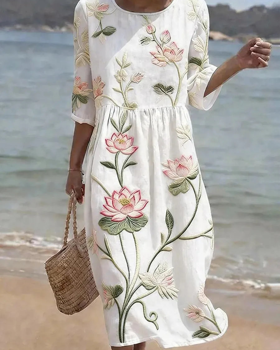 Vestido casual de mujer con estampado floral