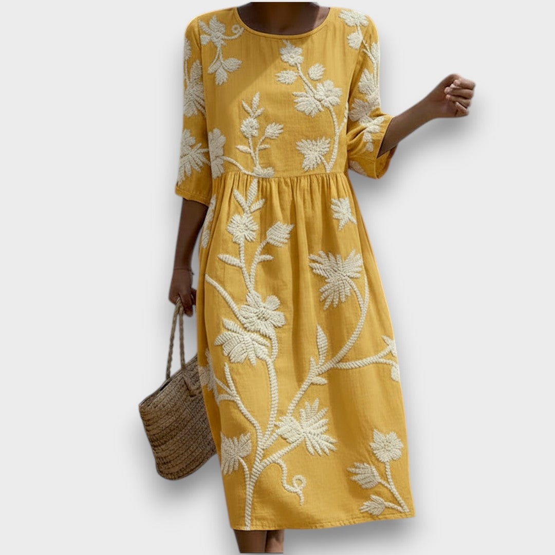 Yassy | Vestido midi con estampado de plantas y flores