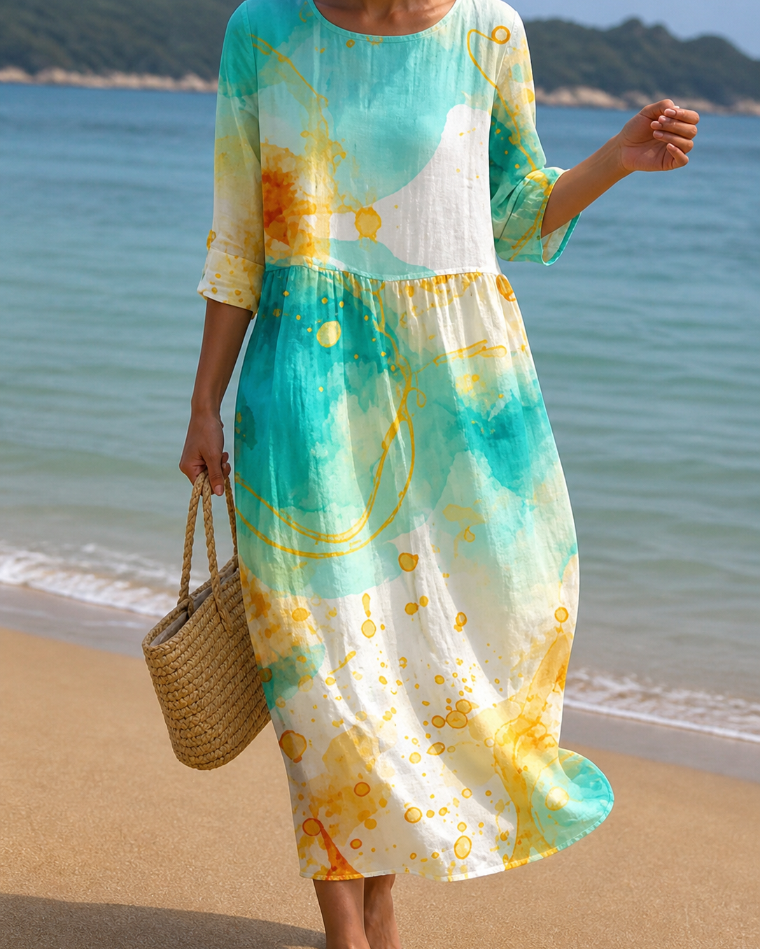 Vestido casual de mujer con estampado floral