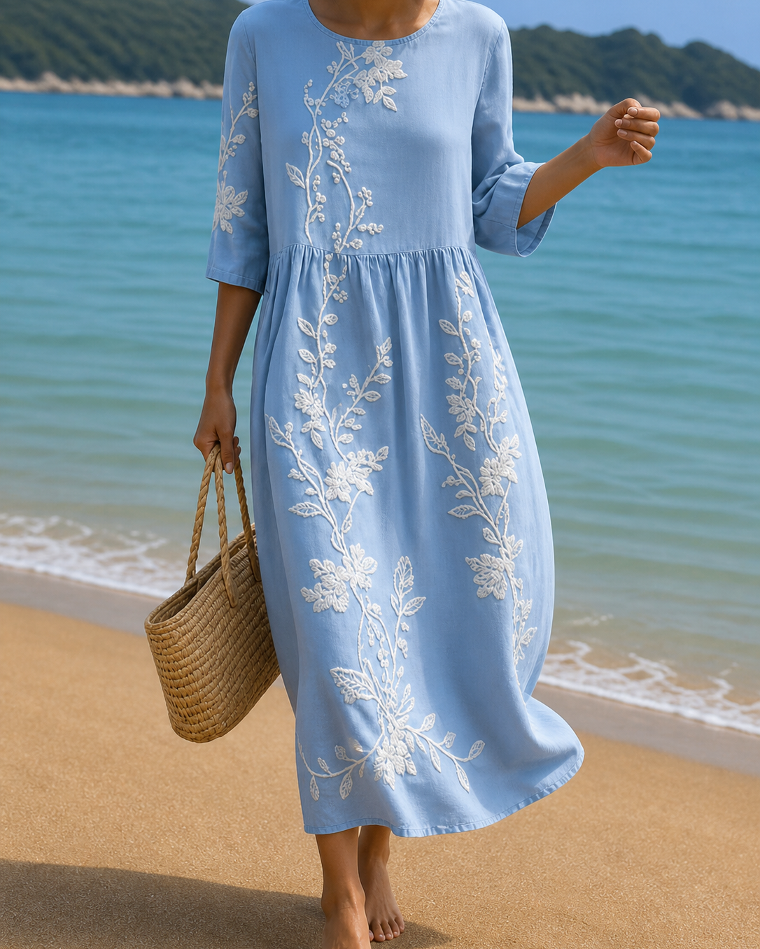 Vestido casual de mujer con estampado floral