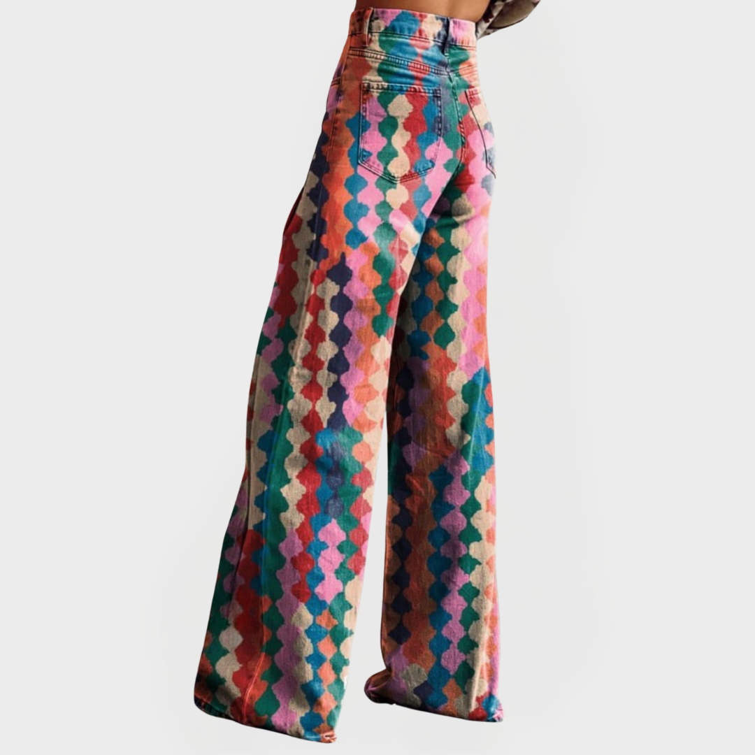 Jeans Coloridos con Piernas Anchas para Looks Modernos