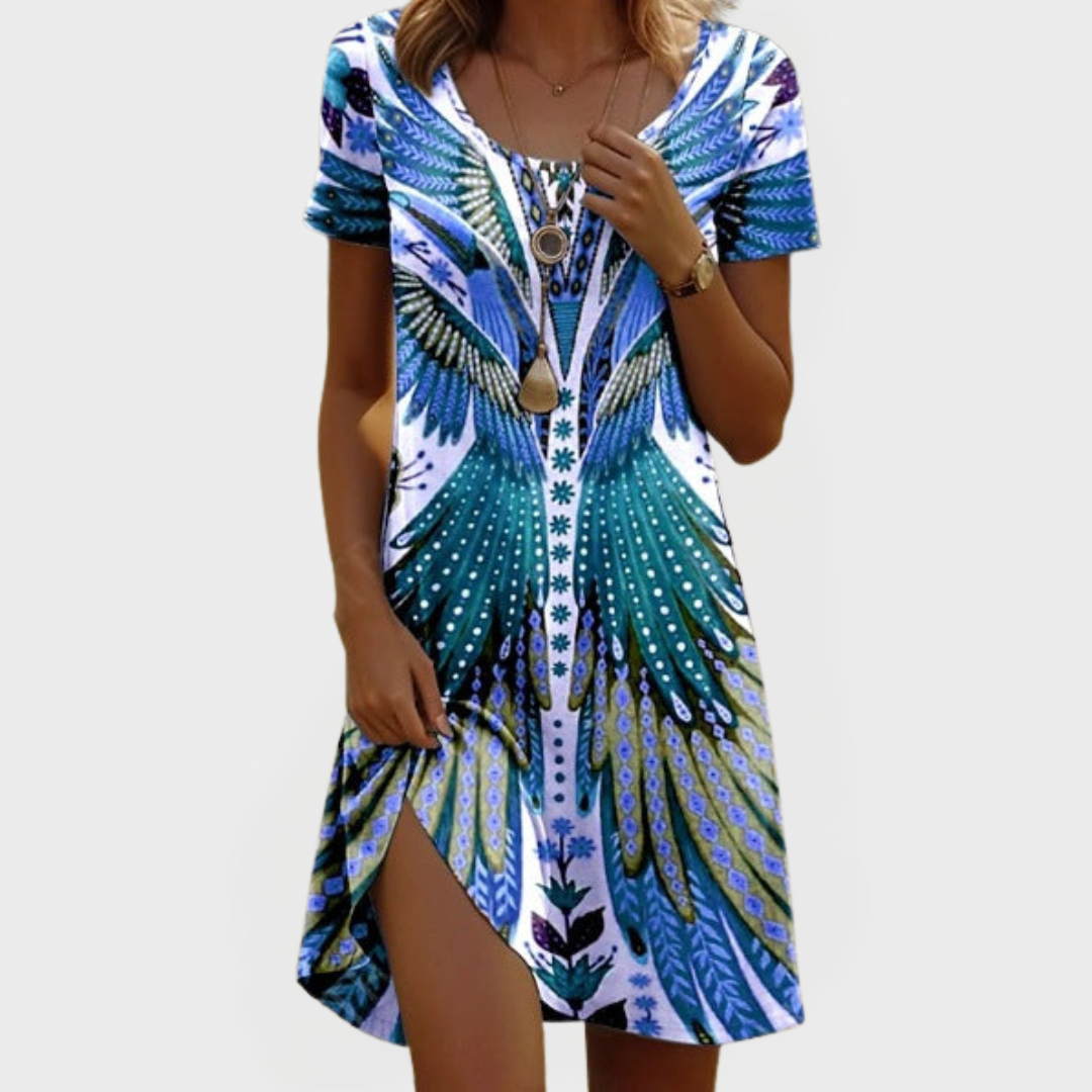 Vestido Vintage con Mangas Cortas