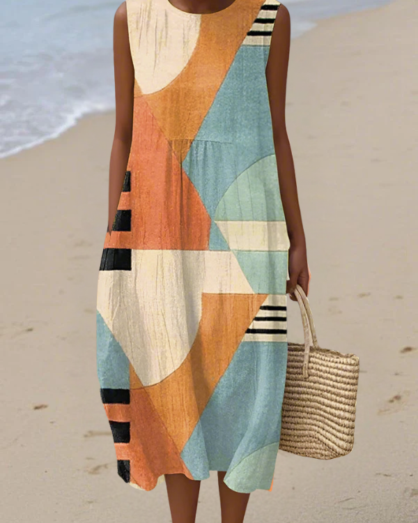 Iris | Vestido Midi Geométrico