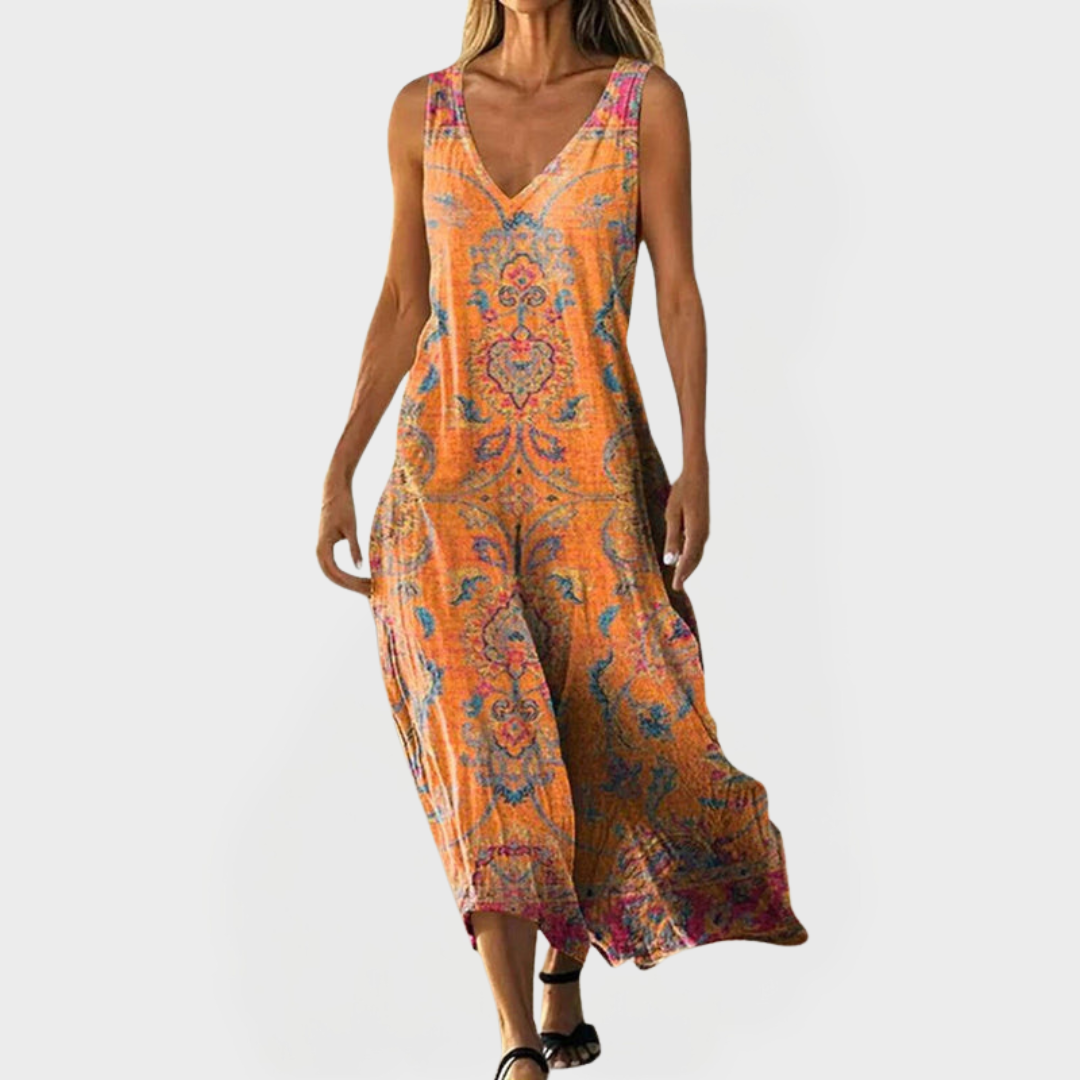 Vestido Vintage con Diseño Étnico
