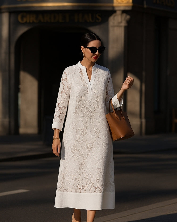 Ámbar | Elegante Vestido Largo de Encaje