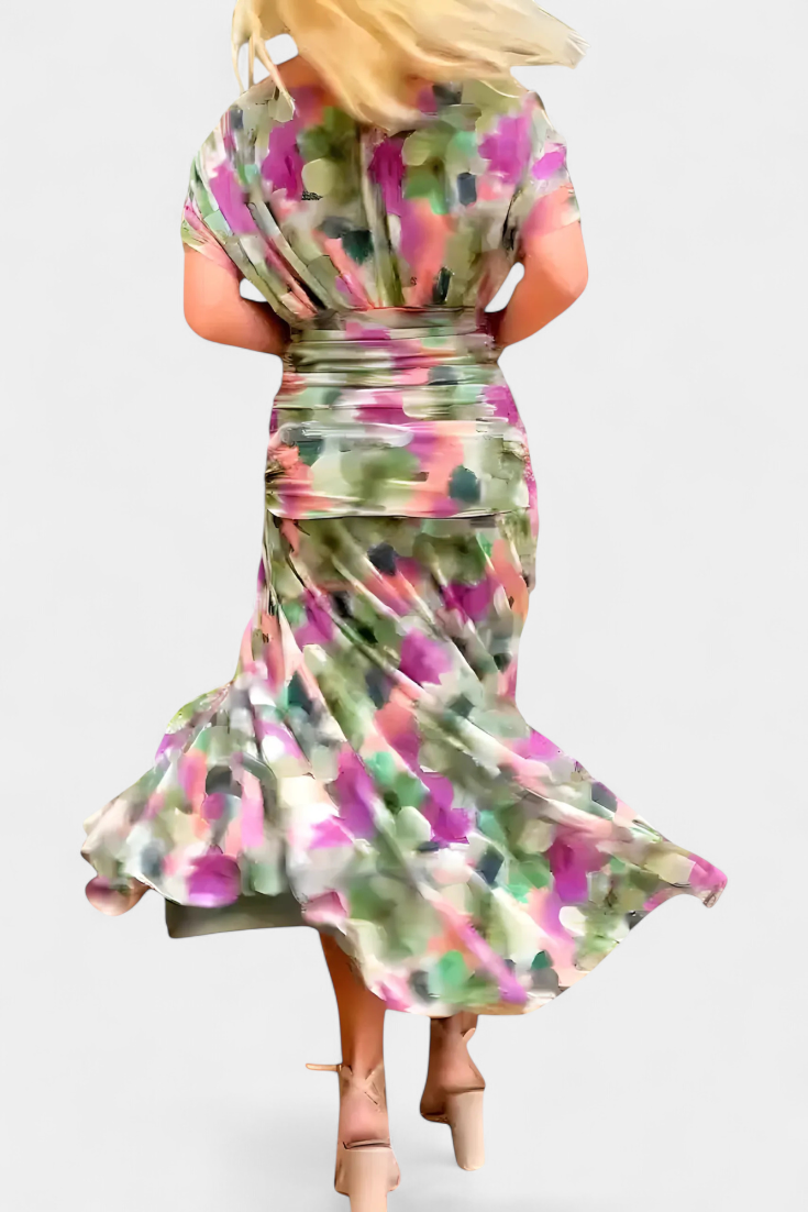 Robe Florale Longue Alondraa™ avec Décolleté en V