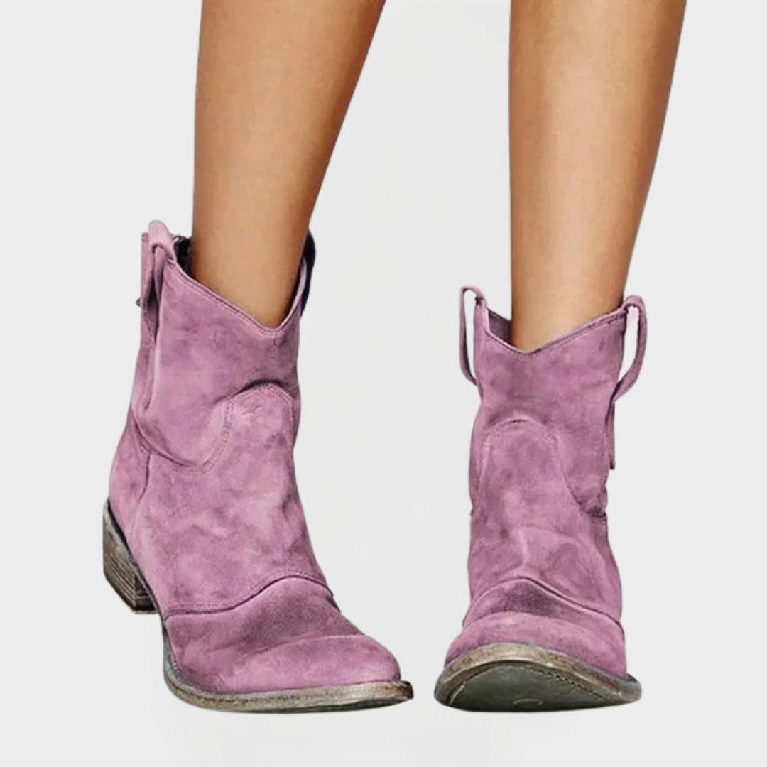 Botas de Tobillo Retro Western con un Toque Chic